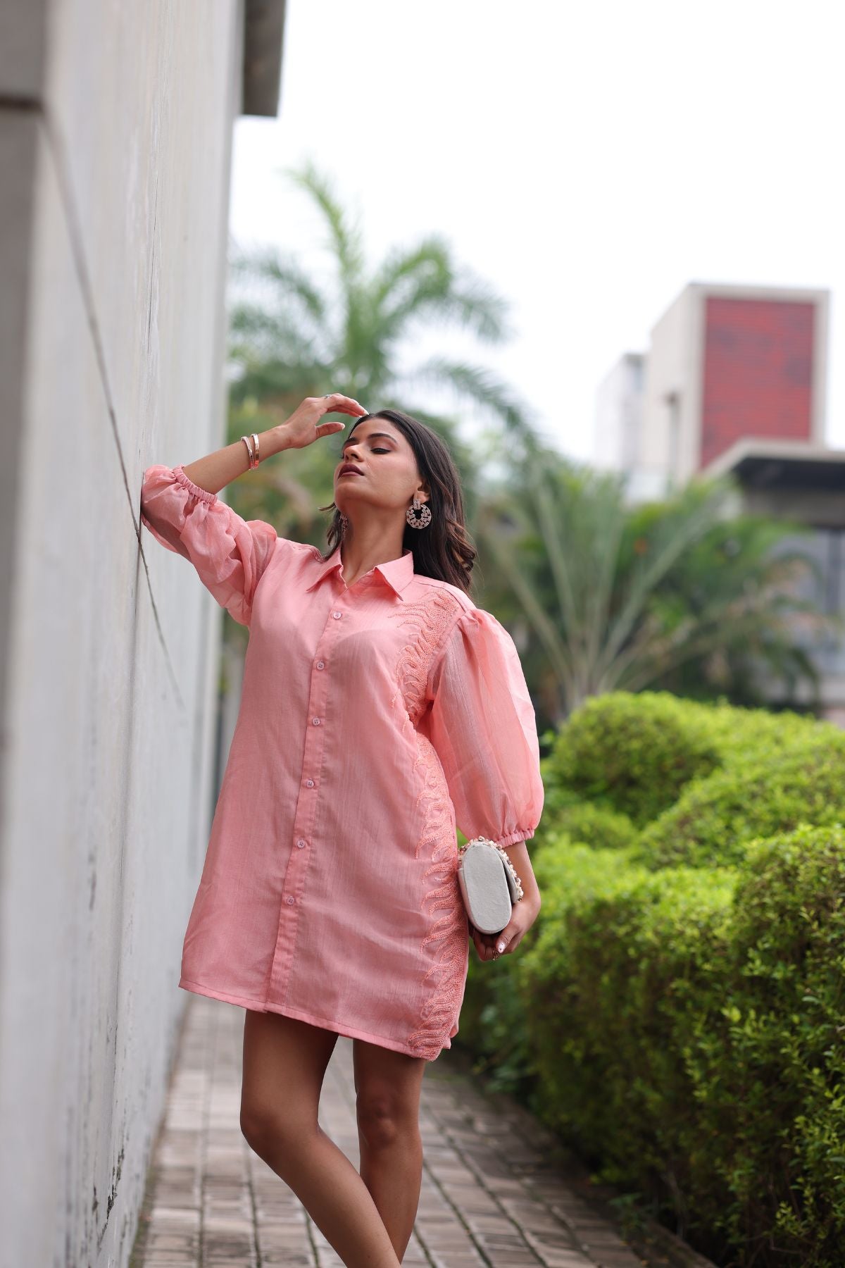 Beaded Blaze Shirt Dress